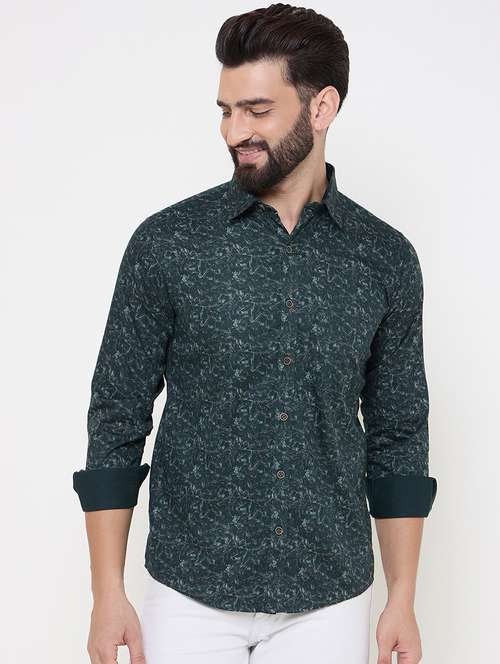 men printed long sleeve casual shirt - 21697419 - Very Small Image - 1