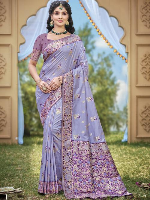women self design banarasi saree with blouse - 21708965 - Very Small Image - 1