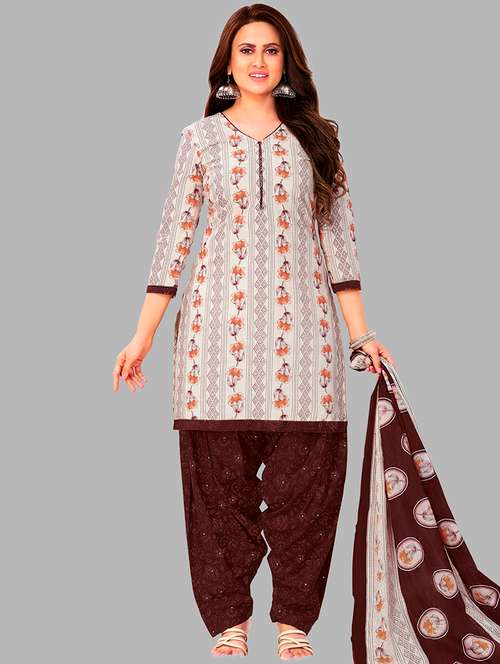 women printed 3-piece unstitched dress material - 21710761 - Very Small Image - 1