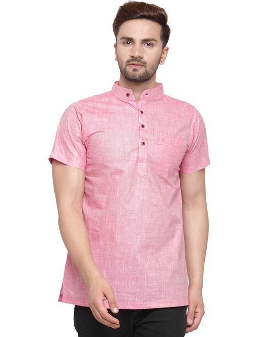 men mandarin neck solid short kurta - 21712187 - Very Small Image - 1