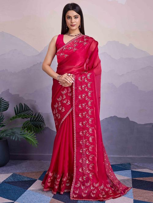 women sequin work embroidered saree with blouse - 21713565 - Very Small Image - 1