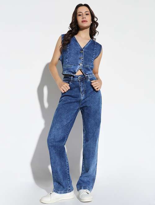 blue denim top and trouser co-ord set - 21721665 - Very Small Image - 1