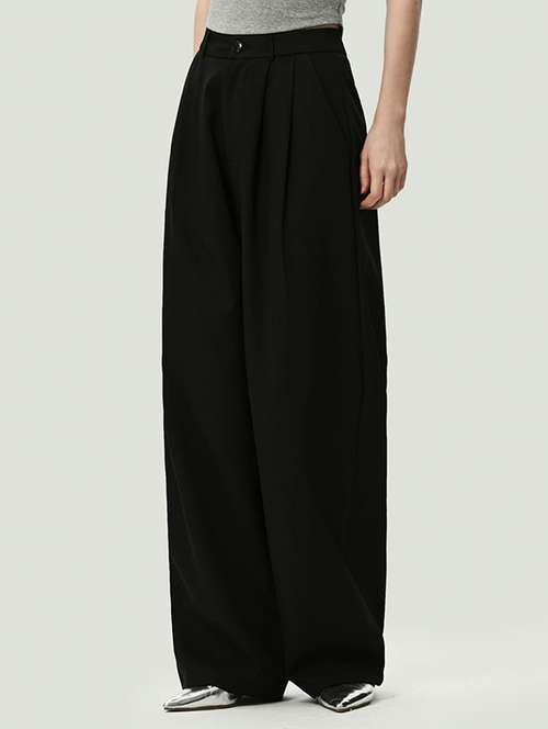 women solid high rise korean pants - 21727128 - Very Small Image - 1