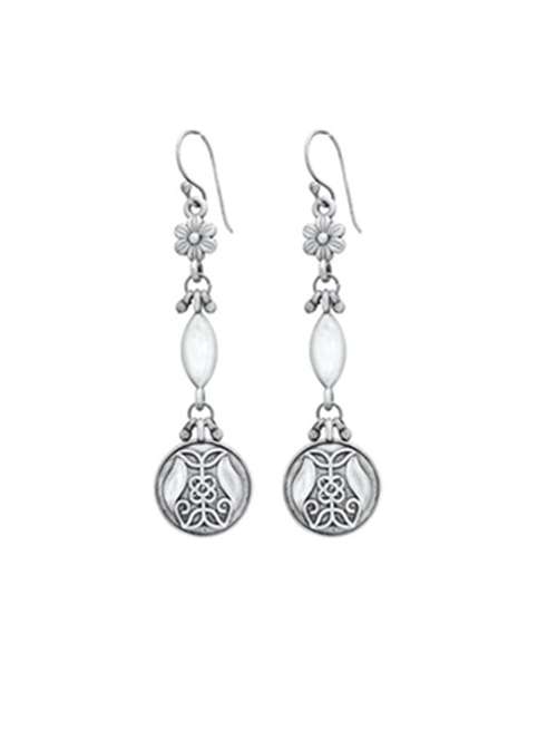 silver-toned & silver-plated oxidized drop earrings - 21733268 - Very Small Image - 1