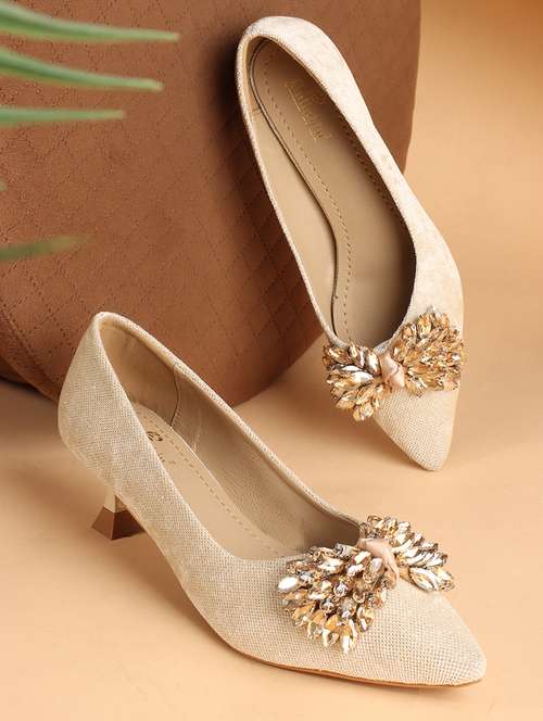 women beige slip on pump - 21740071 - Very Small Image - 1