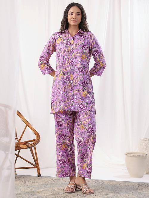 women printed kurta and trouser co-ord set - 21742256 - Very Small Image - 1