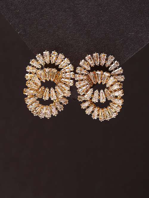 women stone studded stud earrings - 21750808 - Very Small Image - 1