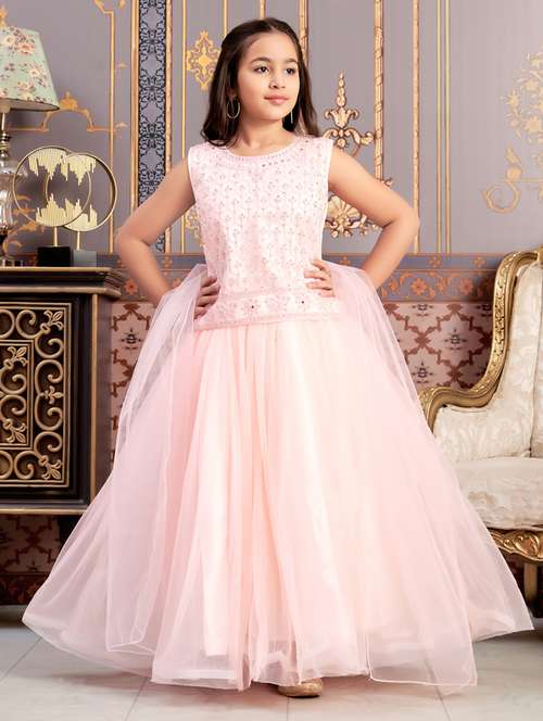 girls solid with work sleeveless lehenga choli set - 21786537 - Very Small Image - 1