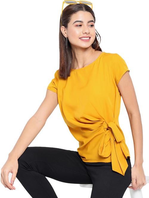 women solid round neck regular top - 21863997 - Very Small Image - 1