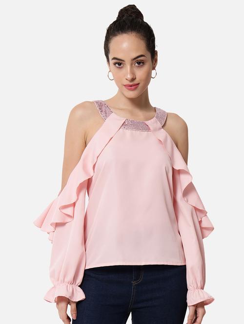 women solid cold shoulder regular top - 21864026 - Very Small Image - 1