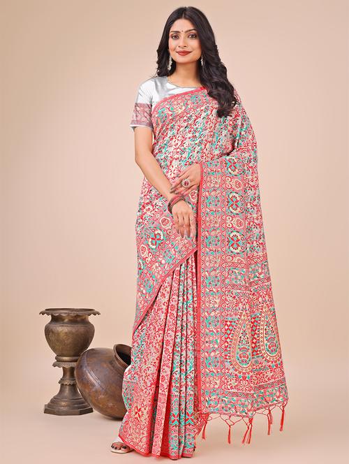women self design bordered saree with blouse - 21888323 - Very Small Image - 1