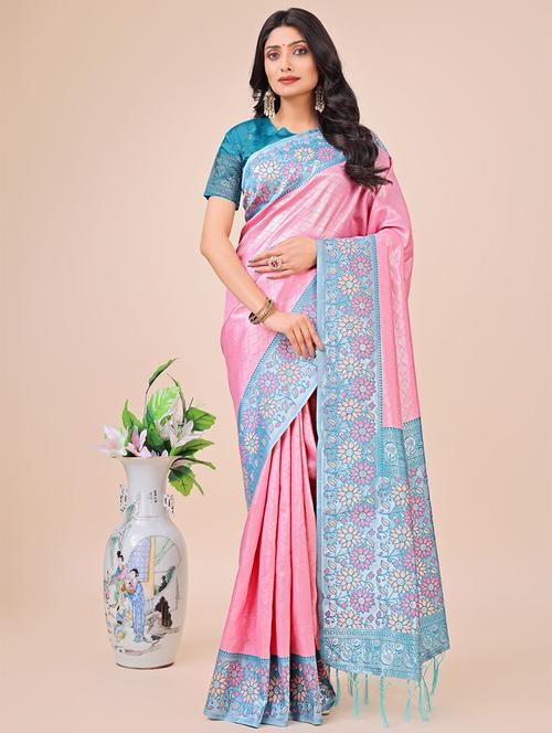 women self design bordered saree with blouse - 21888345 - Very Small Image - 1