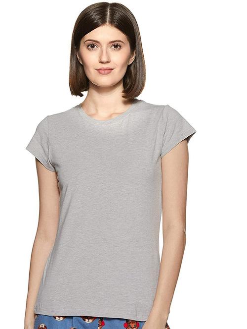 women solid round neck regualr t-shirt - 21903654 - Very Small Image - 1