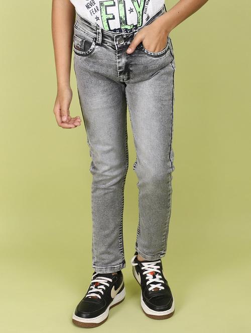 boys grey mid rise slim fit jean - 21913038 - Very Small Image - 1