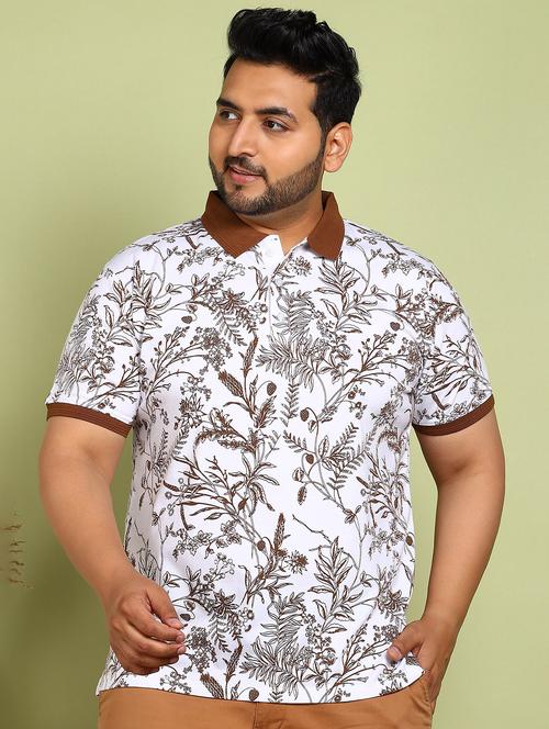 men plus size printed short sleeve polo t-shirt - 21913988 - Very Small Image - 1