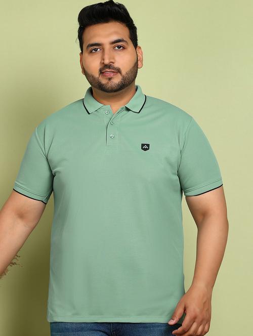men plus size solid short sleeves polo t-shirt - 21913997 - Very Small Image - 1