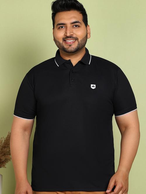 men plus size solid short sleeve polo t-shirt - 21914000 - Very Small Image - 1