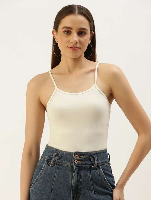 women solid shoulder strap tank top - 21935890 - Very Small Image - 1