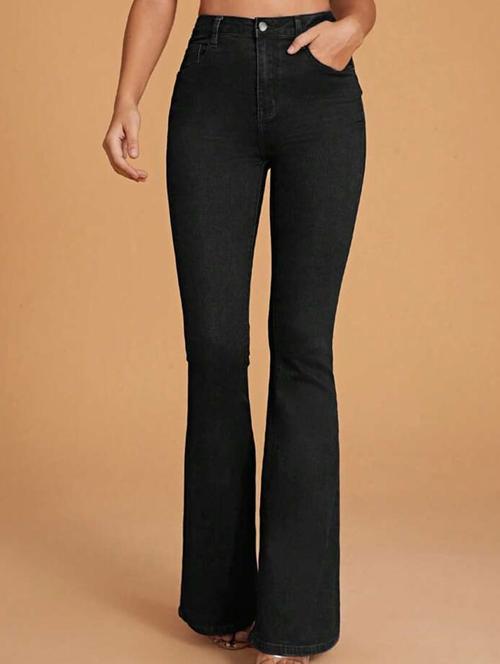 women solid high rise bootcut jean - 21936870 - Very Small Image - 1