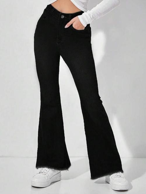 women solid high rise bootcut jean - 21936882 - Very Small Image - 1