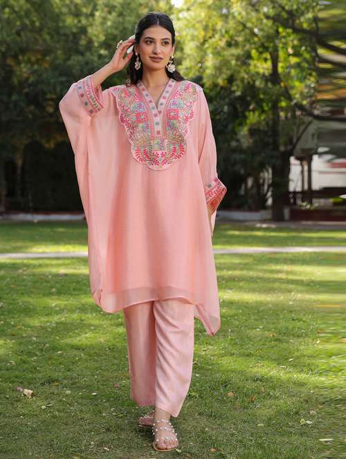 women kimono sleeve kaftan kurta palazzo set - 21941510 - Very Small Image - 1