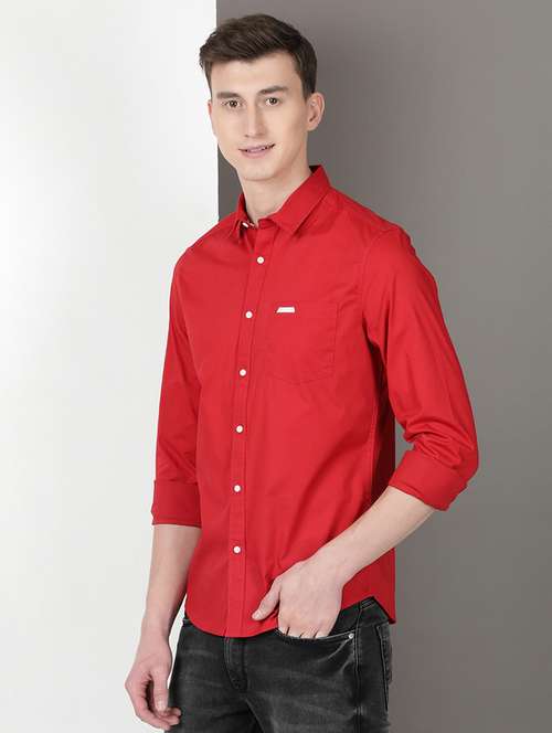 men solid long sleeve regular fit casual shirt - 21954510 - Very Small Image - 1