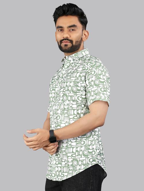 men printed short sleeve regular fit casual shirt - 21957776 - Very Small Image - 1