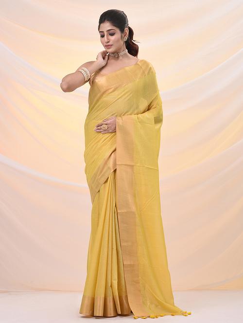 women solid with bordered saree with blouse - 21961514 - Very Small Image - 1