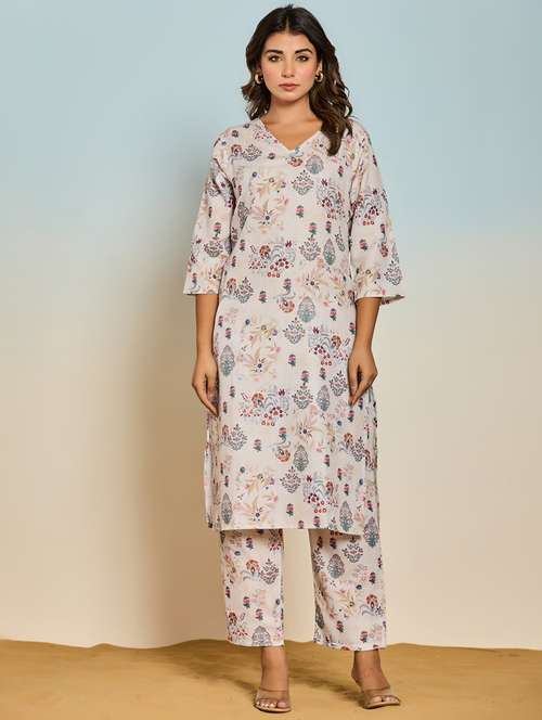 women three quarter sleeve straight kurta - 21962021 - Very Small Image - 1