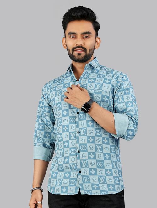 men printed long sleeve regular fit casual shirt - 21965113 - Very Small Image - 1