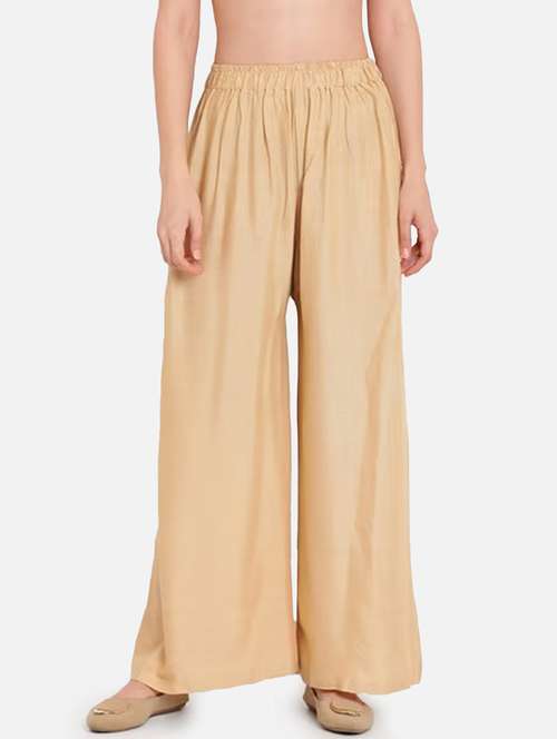 women solid high rise straigh palazzo - 21966978 - Very Small Image - 1