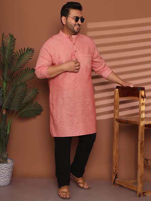 men solid mandarin neck long kurta - 21968204 - Very Small Image - 1