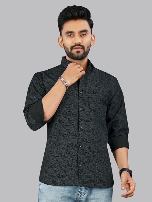 men printed long sleeve regular fit casual shirt - 21968973 - Very Small Image - 1