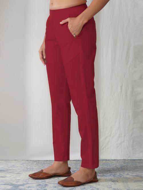 women solid mid rise ankle length tapered pant - 21975026 - Very Small Image - 1