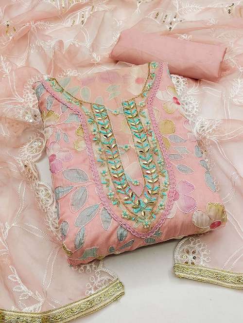 women floral embroidered unstitched suit set - 21975212 - Very Small Image - 1