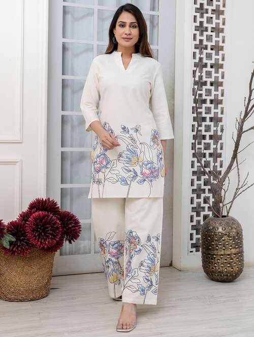 women floral three quarter sleeve ethnic co-ord set - 21985477 - Very Small Image - 1