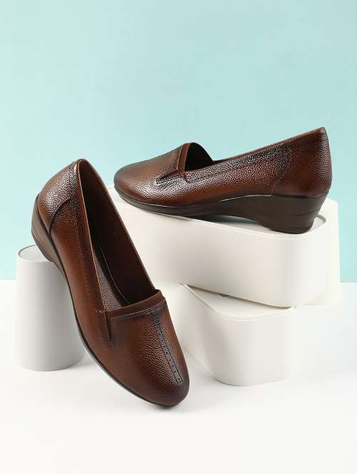 women brown slip on wedge - 22030133 - Very Small Image - 1
