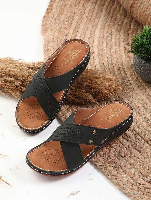 women solid slip on wedge - 22030149 - Very Small Image - 1