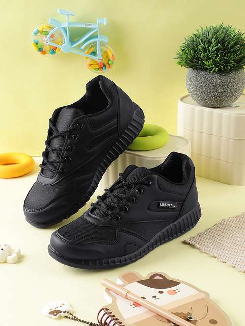 kids solid lace up uniform shoes - 22030428 - Very Small Image - 1