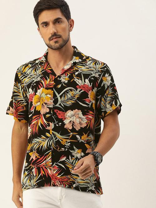 men printed cuban collared short sleeve shirt - 22038909 - Very Small Image - 1