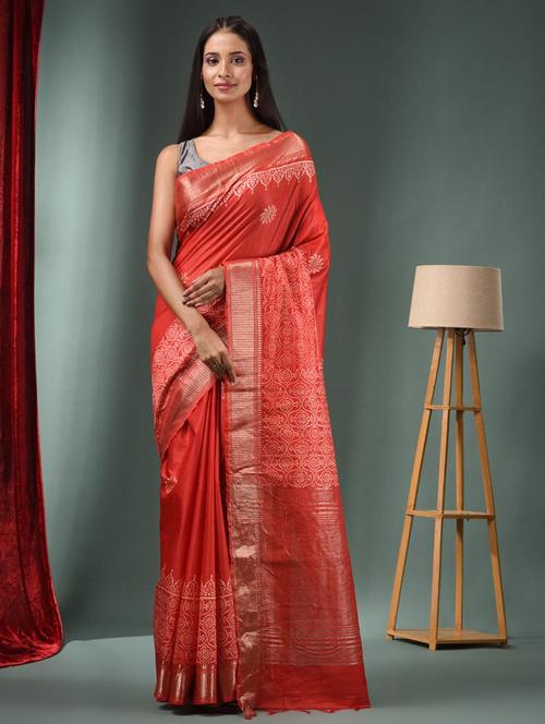 women printed bordered saree with blouse - 22043107 - Very Small Image - 1