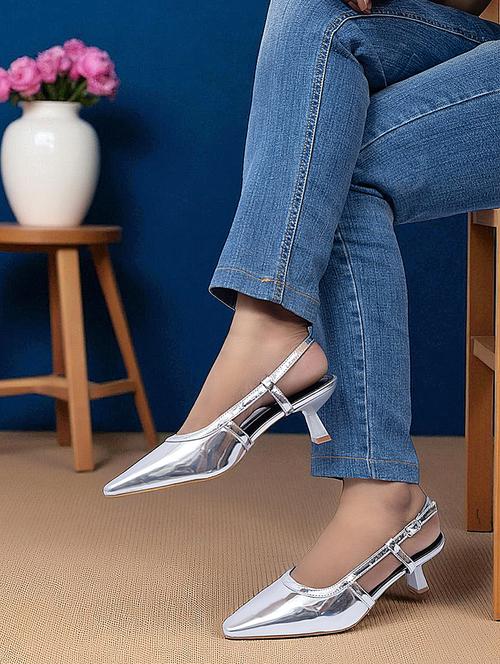 silver patent leather back strap sandals - 22051993 - Very Small Image - 1