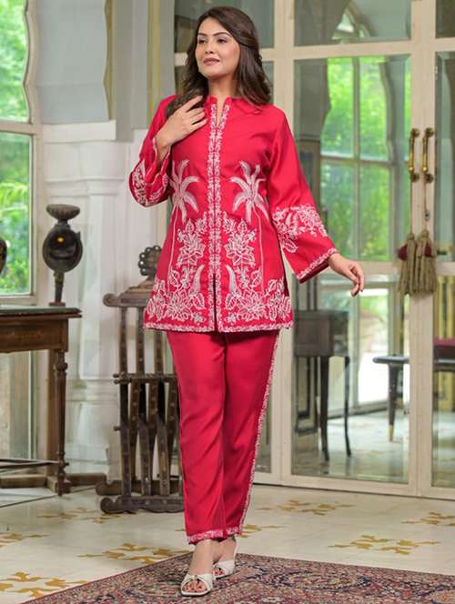 women long sleeve regular fit ethnic co-ord set - 22052037 - Very Small Image - 1