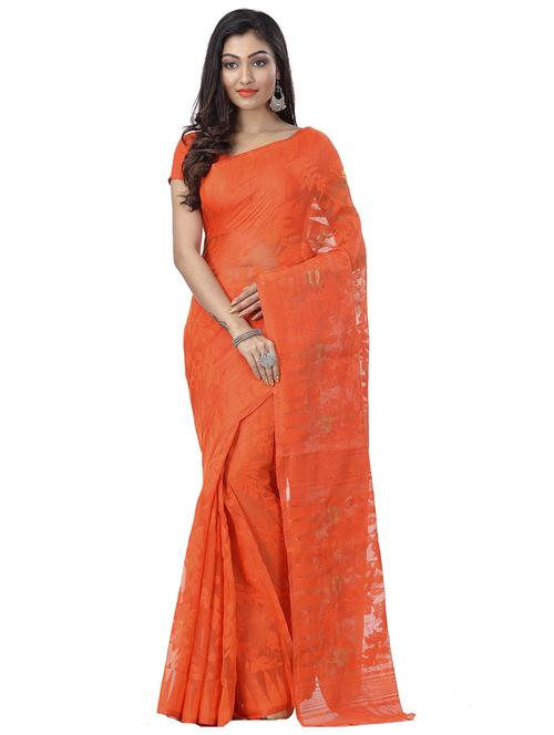 orange georgette printed saree - 22055927 - Very Small Image - 1