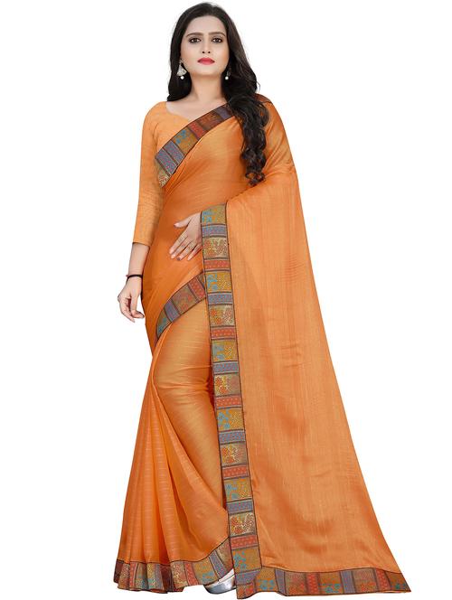 women solid with bordered saree with blouse - 22060438 - Very Small Image - 1