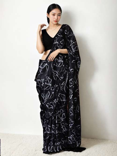 women printed casual wear saree with blouse - 22076080 - Very Small Image - 1