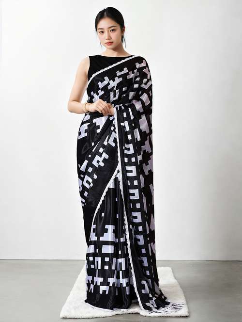 women printed casual wear saree with blouse - 22076085 - Very Small Image - 1