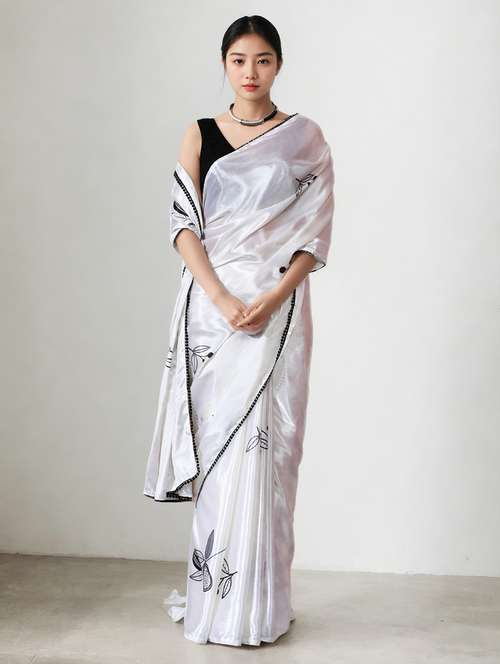 women printed casual wear saree with blouse - 22076101 - Very Small Image - 1