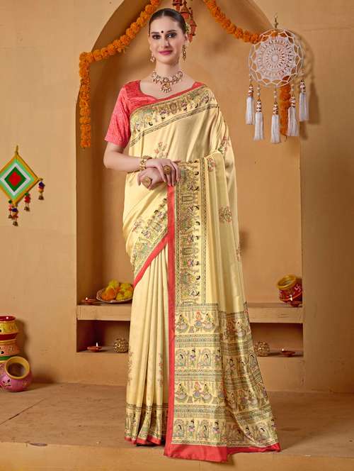women printed casual wear saree with blouse - 22078188 - Very Small Image - 1