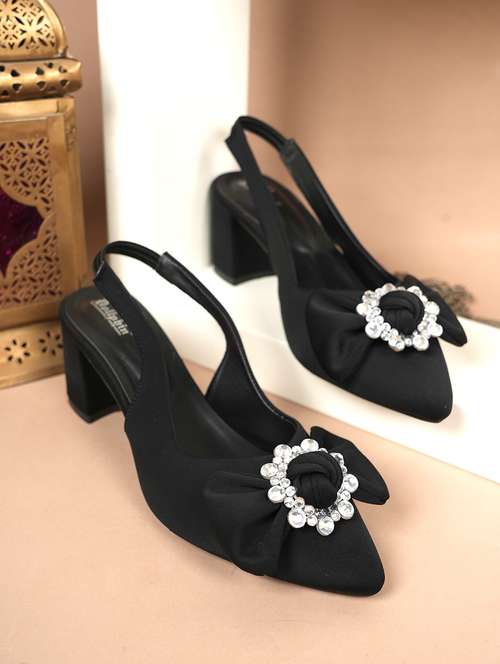 women solid back strap block heel sandals - 22084741 - Very Small Image - 1